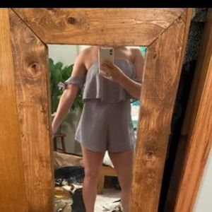 Light grey off the shoulder romper